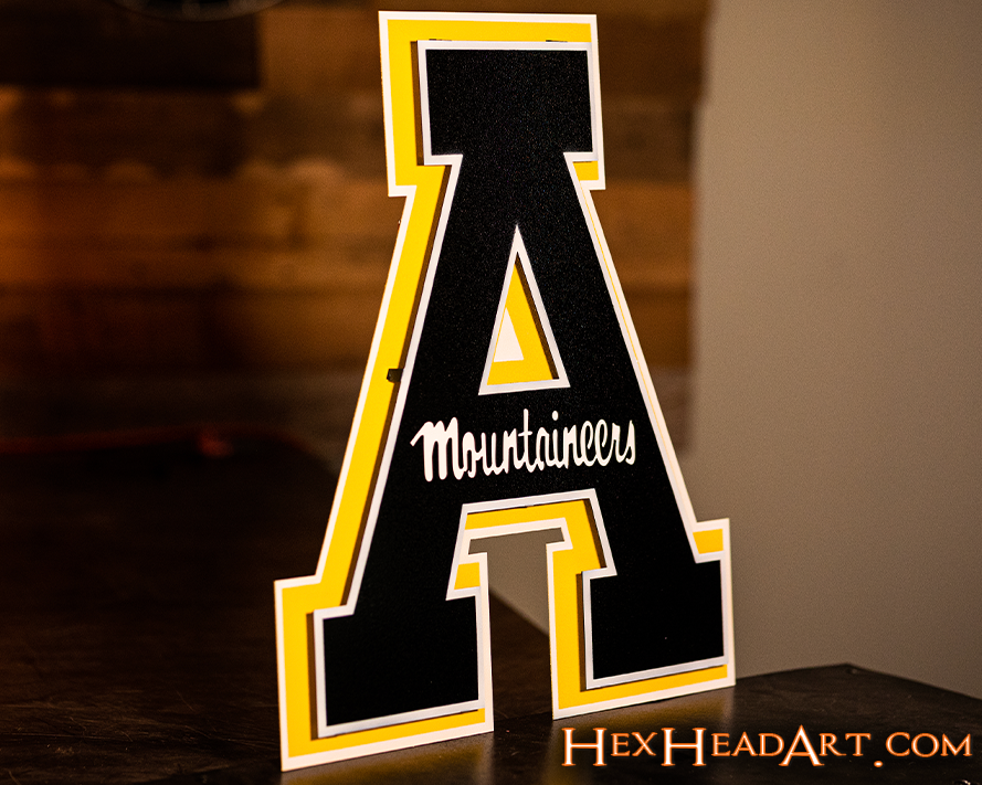 Appalachian State Mountaineers Logo 3D Vintage Metal Wall Art