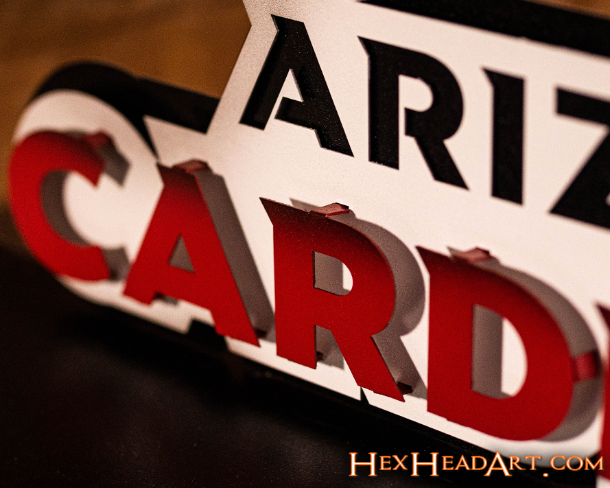 Arizona Cardinals Namemark 3D Vintage Metal Wall Art