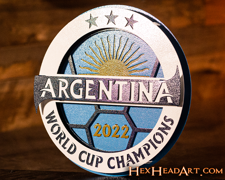 Argentina World Cup 2022 Champions Gift Size 3D Metal Wall Art