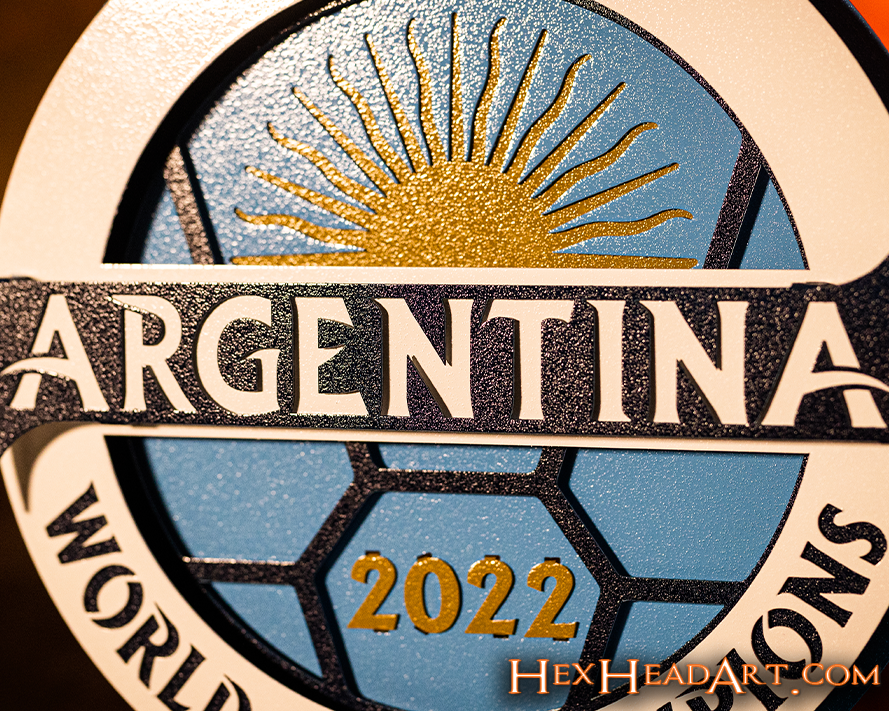 Argentina World Cup 2022 Champions Gift Size 3D Metal Wall Art