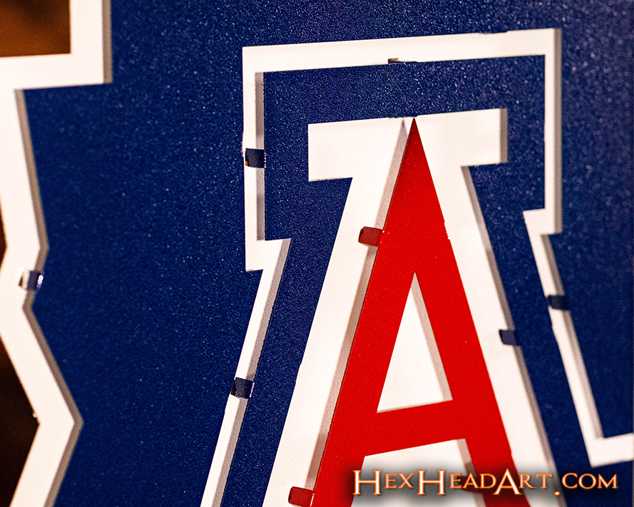 Arizona Wildcats "A on STATE" 3D Vintage Metal Wall Art