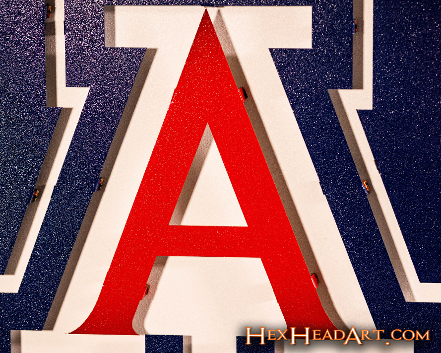 Arizona Wildcats "A on STATE" 3D Vintage Metal Wall Art