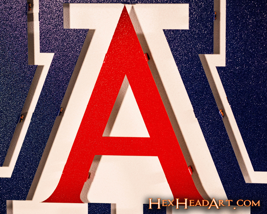 Arizona Wildcats  "A on STATE"  3D Vintage Metal Wall Art