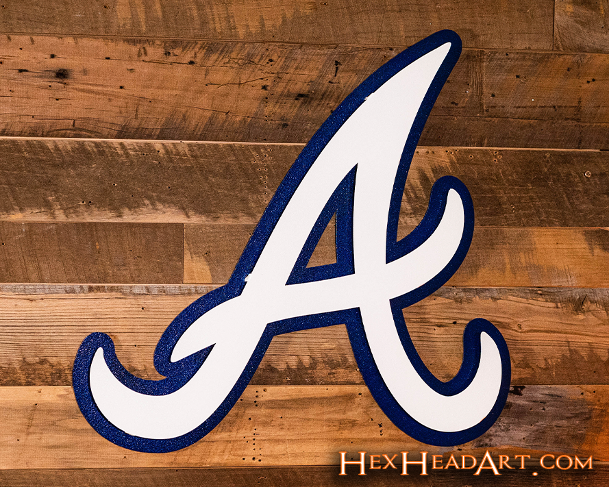 Atlanta Braves White on Blue "A" 3D Metal Wall Art
