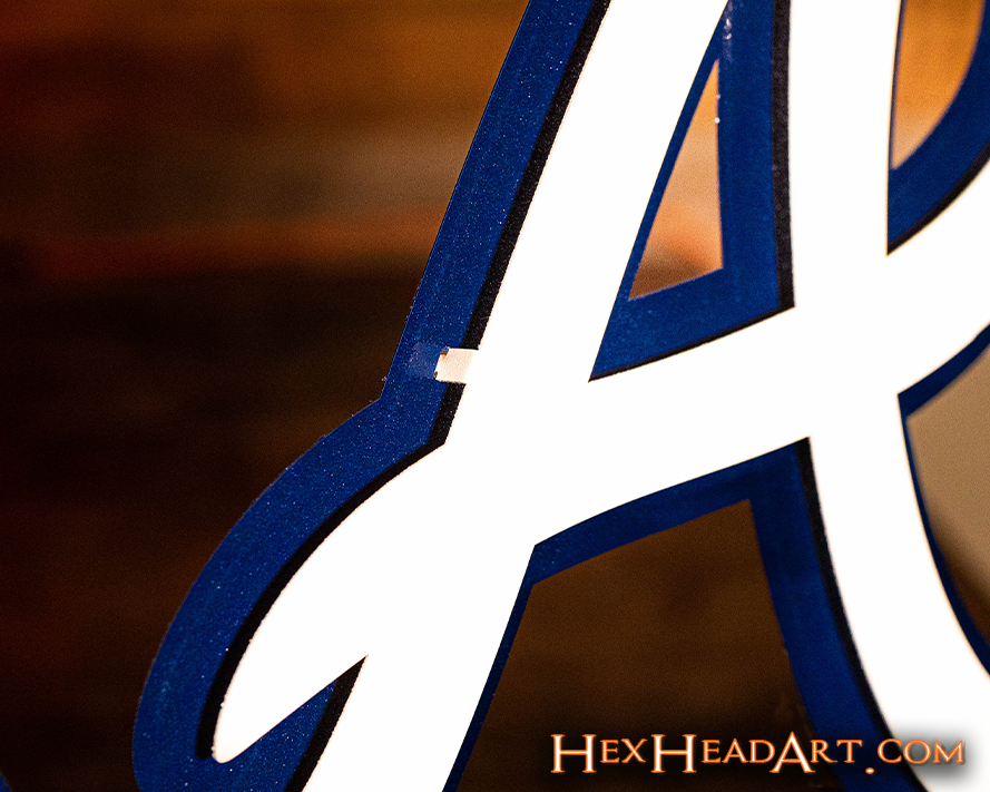 Atlanta Braves White on Blue "A" 3D Metal Wall Art