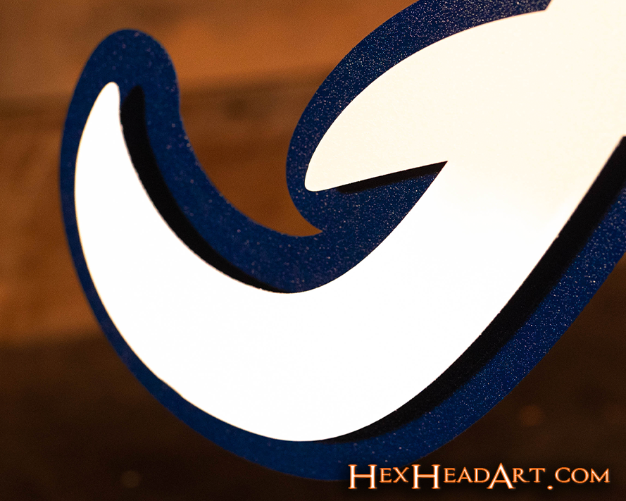 Atlanta Braves White on Blue "A" 3D Metal Wall Art