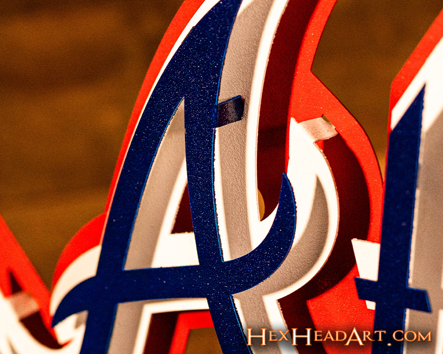 Atlanta Braves Script "ATLANTA" 3D Metal Wall Art