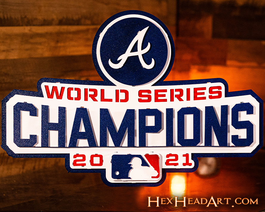 Atlanta Braves: 2021 World Series Champions Logo - MLB Removable Adhesive Wall Decal Giant Logo +7 Wall Decals 51W x 37H