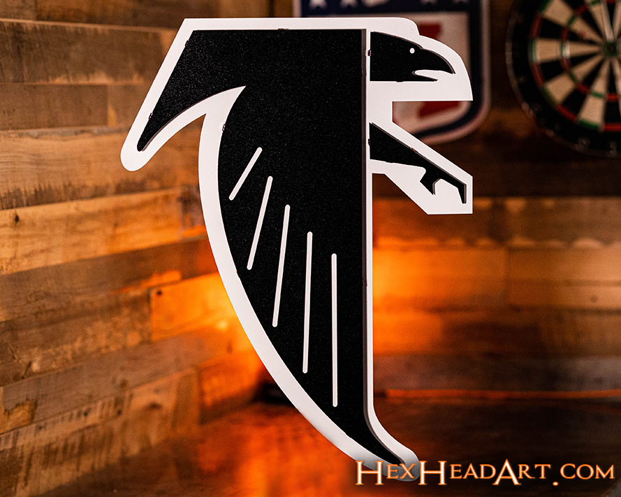 Atlanta Falcons 3D Vintage Metal Wall Art – Hex Head Art