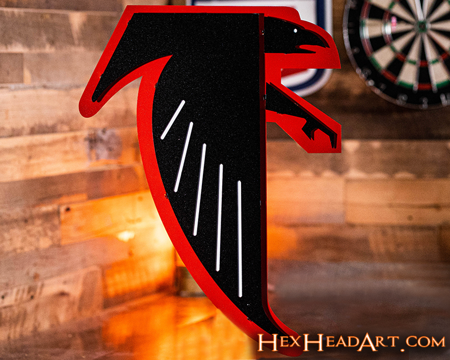 Atlanta Falcons RETRO 'Dirty Bird' 3D Vintage Metal Wall Art - Hex Head Art