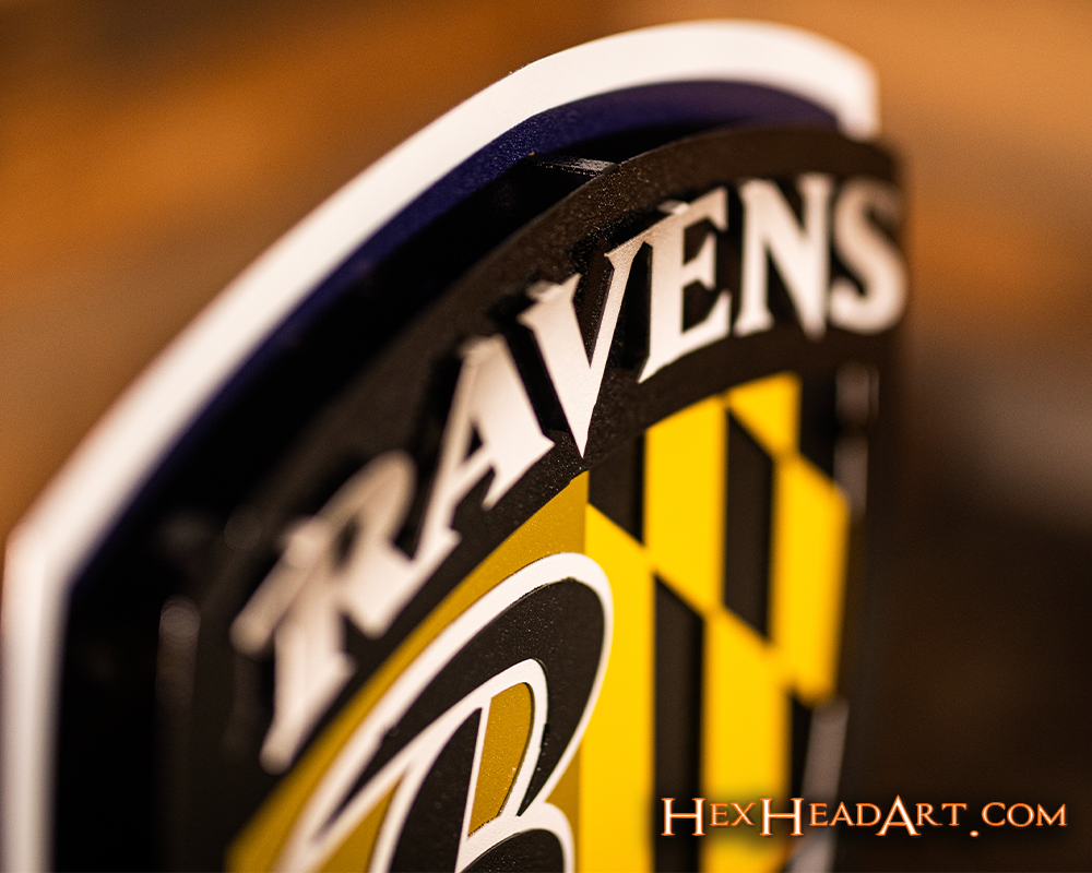 Baltimore Ravens "Shield" 3D Vintage Metal Wall Art