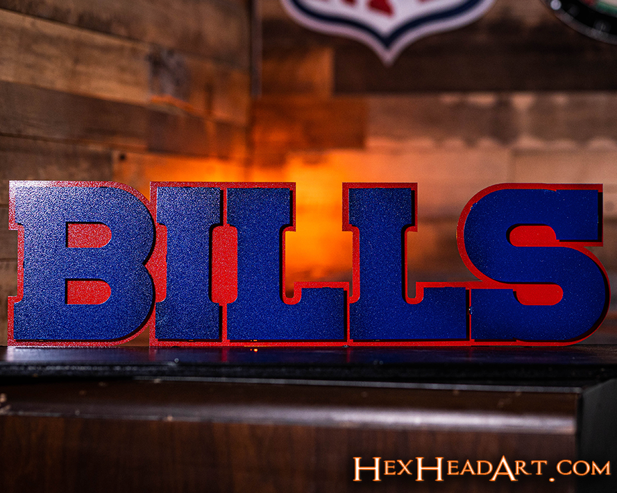 Buffalo Bills 3D Vintage Metal Wall Art – Hex Head Art