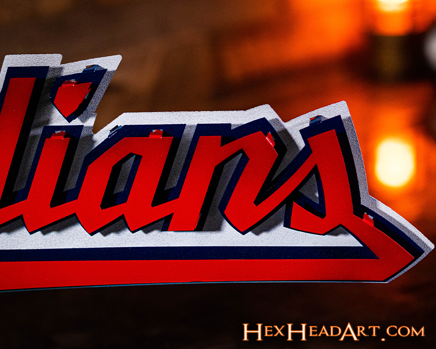 Cleveland Guardians Script "GUARDIANS" 3D Vintage Metal Wall Art