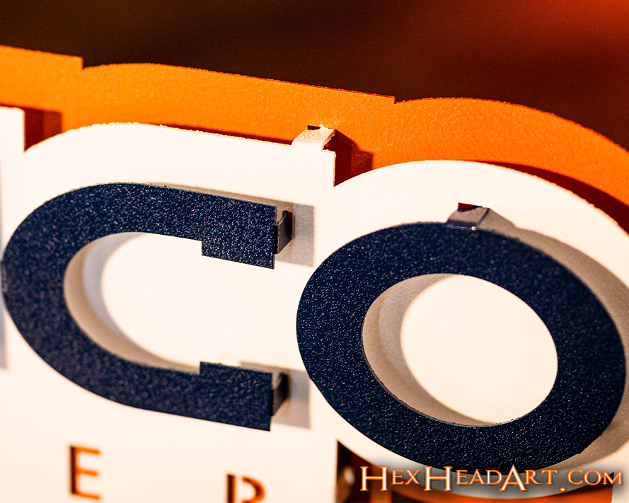 Denver Broncos Namemark 3D Vintage Metal Wall Art