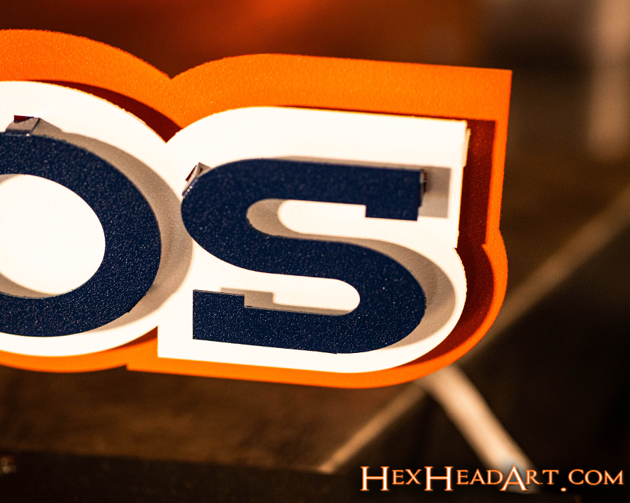 Denver Broncos Namemark 3D Vintage Metal Wall Art