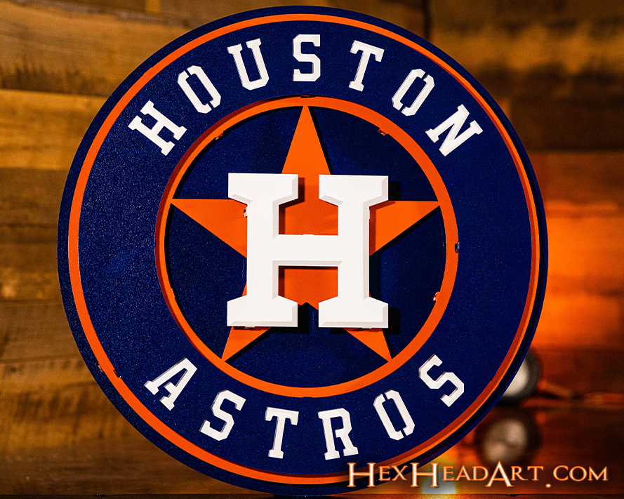 Houston Astros Retro Logo 3D Metal Artwork  Houston astros, Retro logo,  Metal artwork