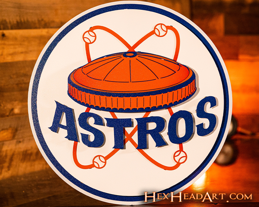 Houston Astros Throwback "ASTRODOME 1972" 3D Vintage Metal Wall Art