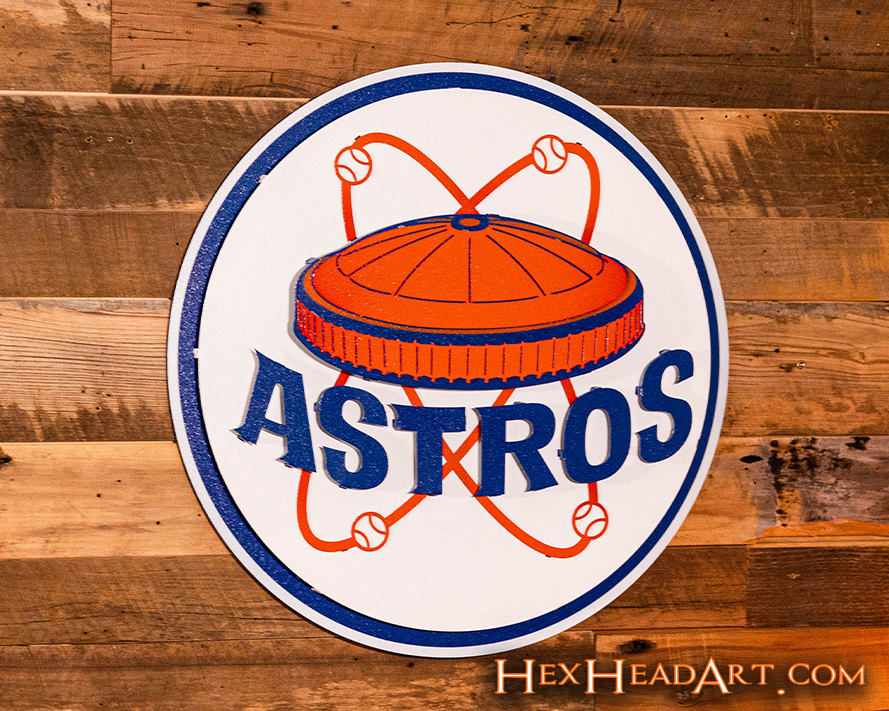 Houston Astros Throwback "ASTRODOME 1972" 3D Vintage Metal Wall Art