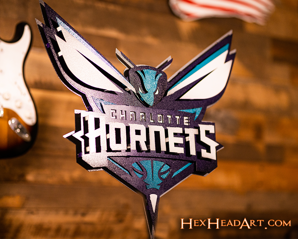 Charlotte Hornets NBA 3D Vintage Metal Wall Art