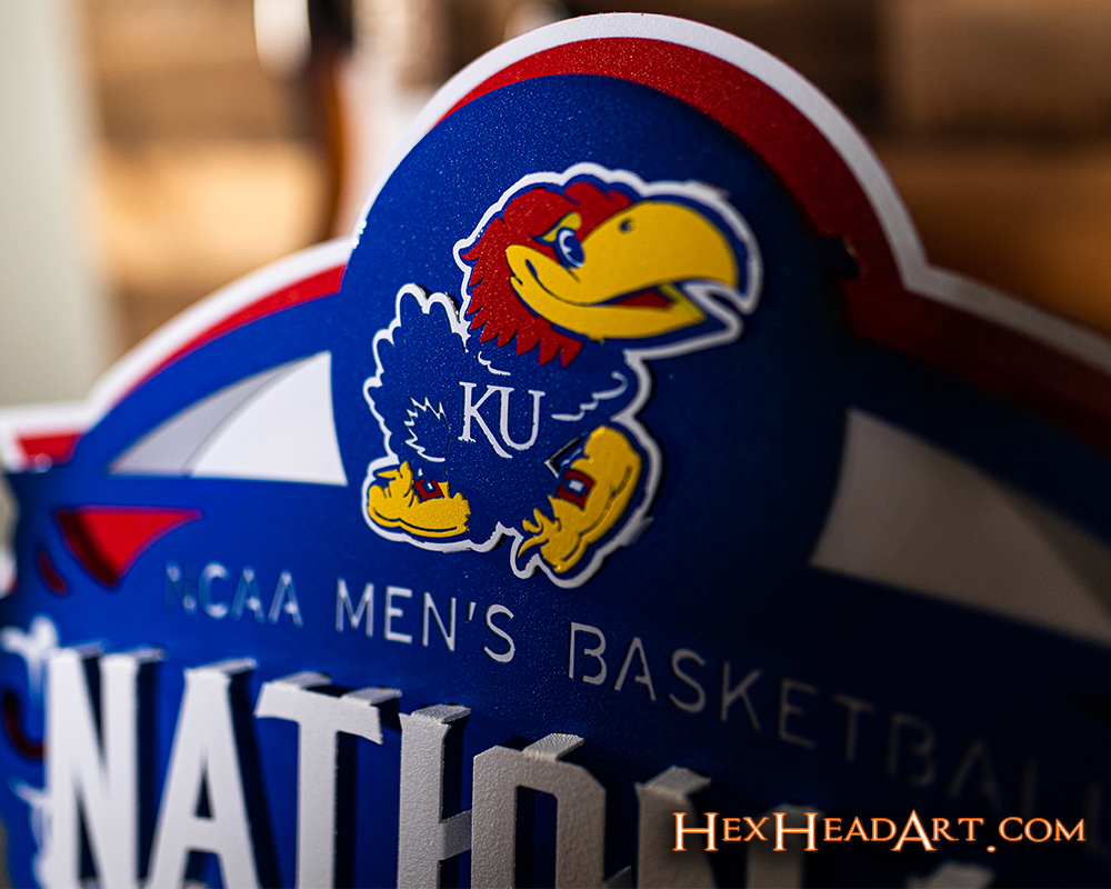 Kansas Jayhawks "2022 NCAA BASKETBALL NATIONAL CHAMPIONS" 3D Vintage Metal Wall Art