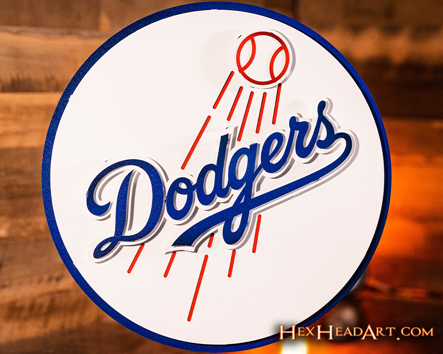 Brooklyn Dodgers Script 3D Vintage Metal Wall Art – Hex Head Art