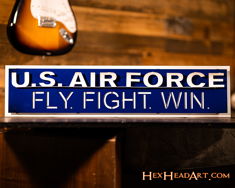 United States Air Force USAF "FLY-FIGHT-WIN" 3D Metal Wall Art