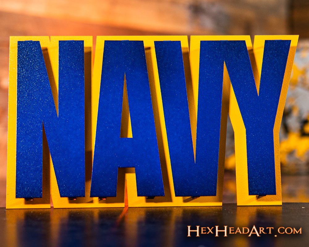 United States Navy Block "NAVY" GIFT COLLECTION 3D Vintage Metal Wall Art