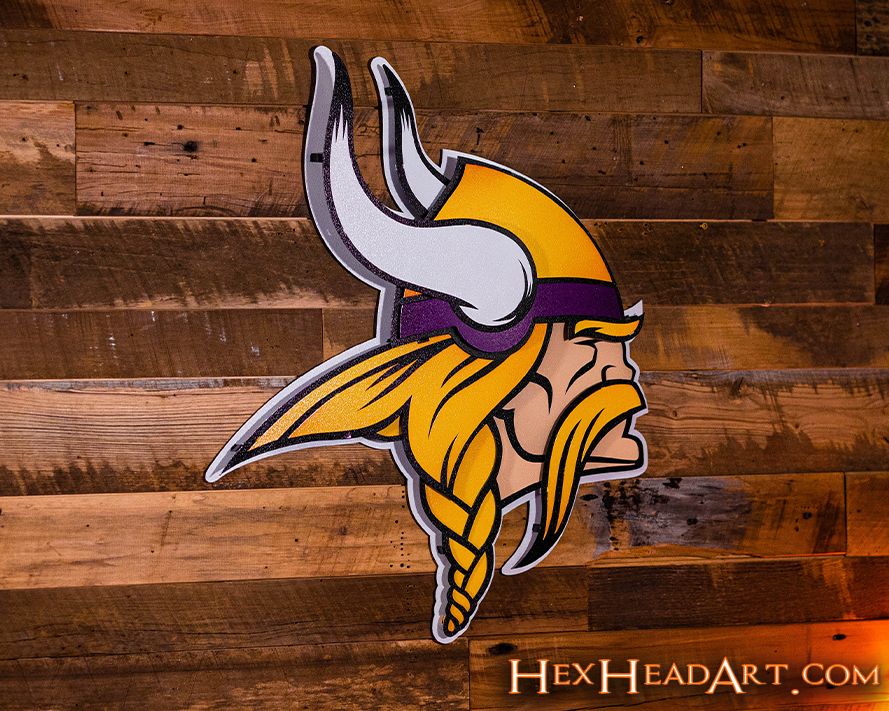 Minnesota Vikings "Norseman" 3D Vintage Metal Wall Art