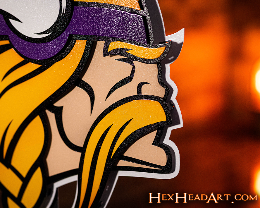 Minnesota Vikings "Norseman" 3D Vintage Metal Wall Art