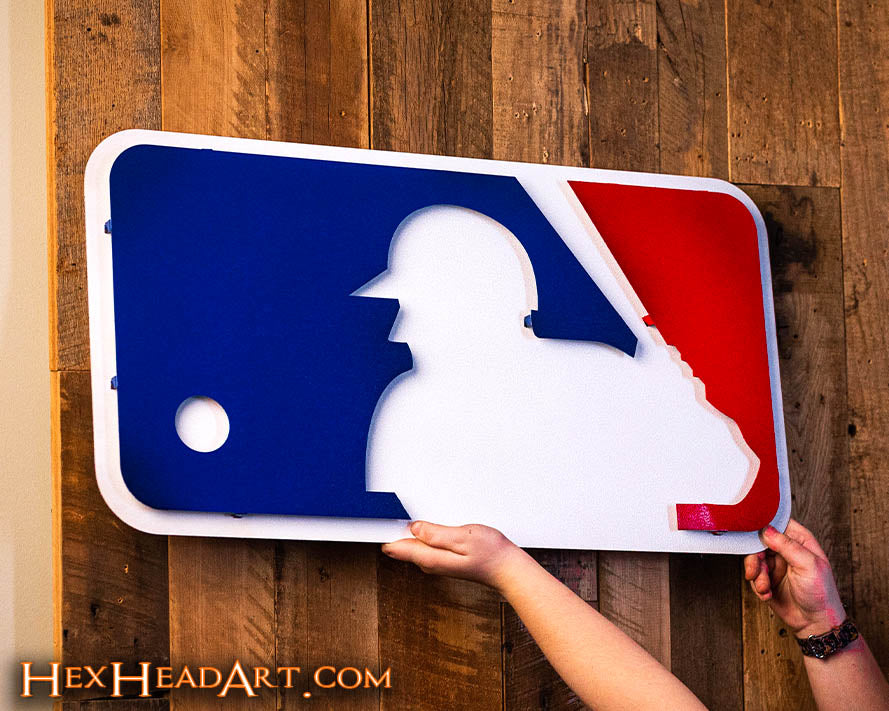 Major League Baseball MLB Batter Logo 3D Vintage Metal Wall Art