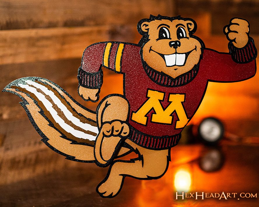 Minnesota Gophers "Goldy" Mascot, 3D Vintage Metal Wall Art