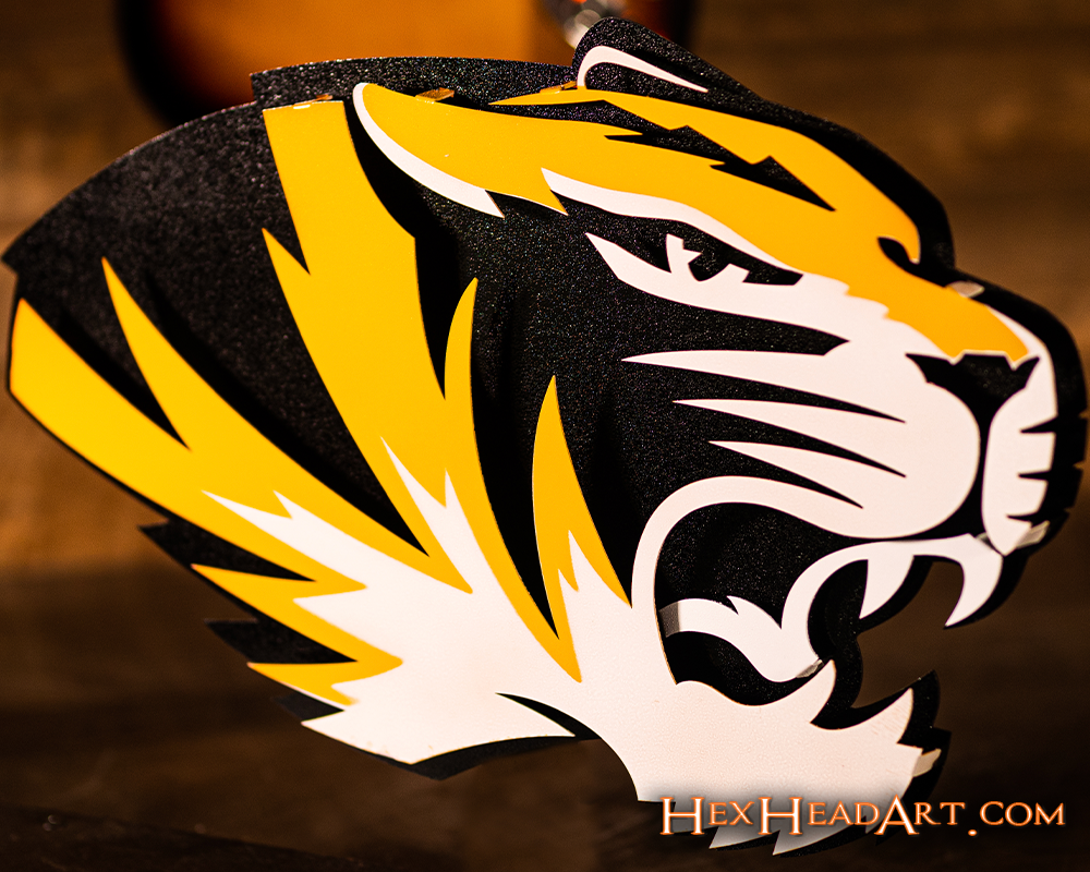 Missouri Tiger Head 3D Vintage Metal Wall Art