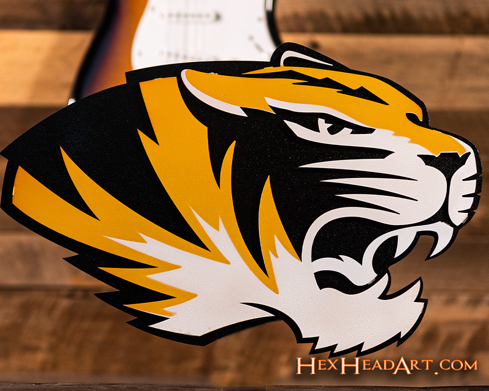 Missouri Tiger Head 3D Vintage Metal Wall Art