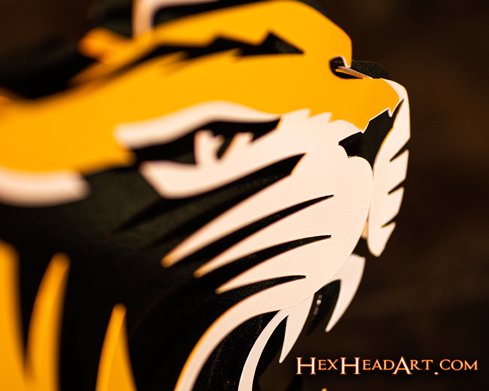 Missouri Tiger Head 3D Vintage Metal Wall Art