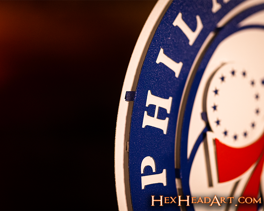 Philadelphia 76ers Roundel 3D Vintage Metal Wall Art