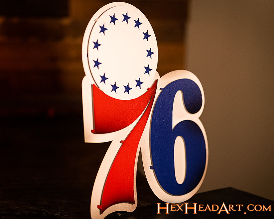 Side View Philadelphia "76ers" 3D Metal Wall Art