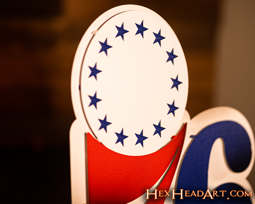 Top of Philadelphia "76ers" 3D Metal Wall Art