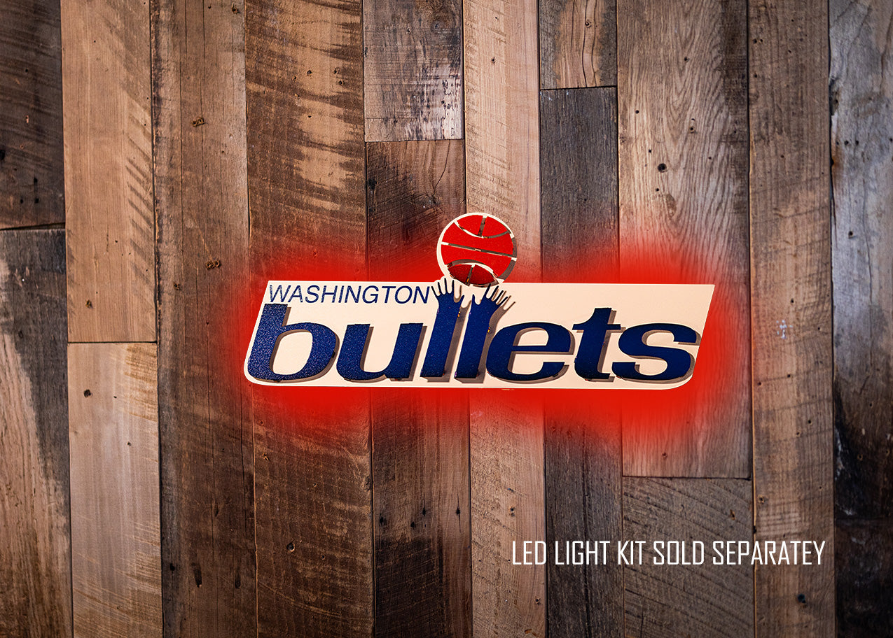 Washington Bullets 1977 3D Vintage Metal Wall Art