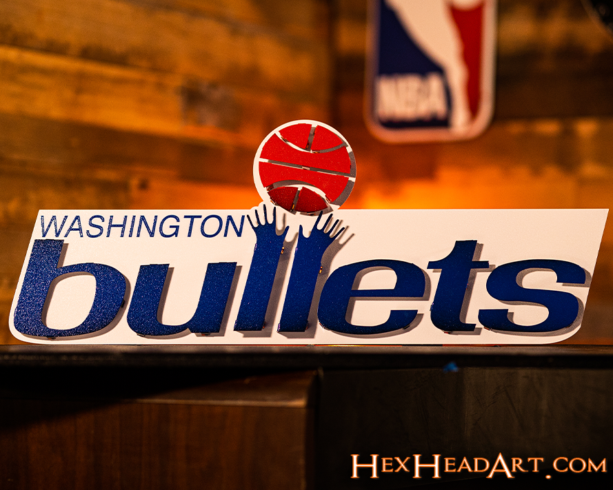Washington Bullets 1977 3D Vintage Metal Wall Art
