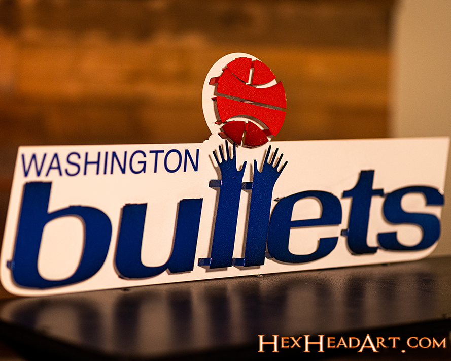 Washington Bullets 1977 3D Vintage Metal Wall Art