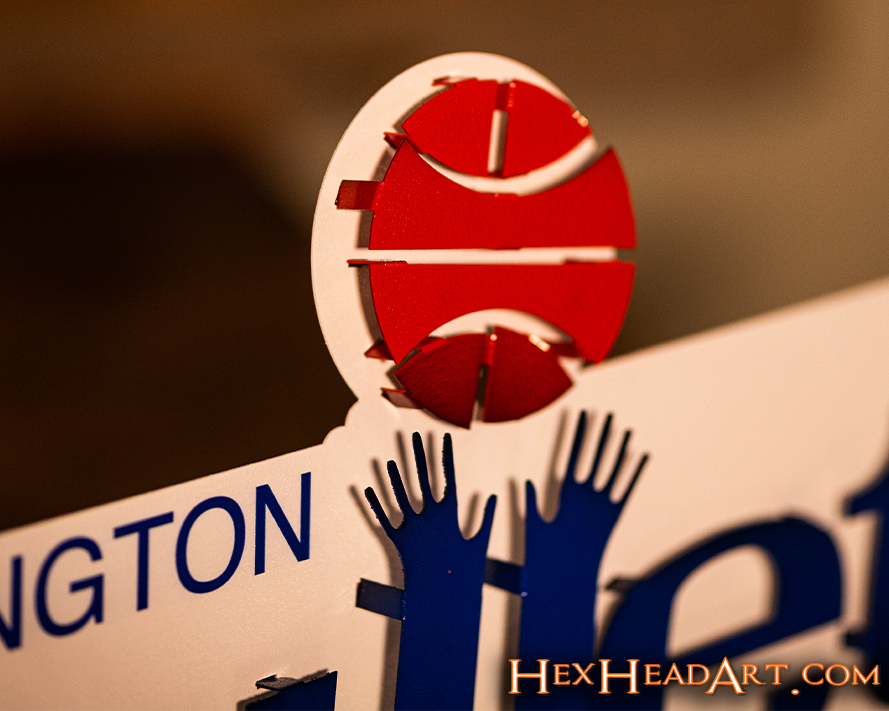 Washington Bullets 1977 3D Vintage Metal Wall Art