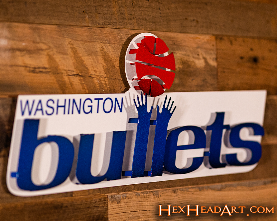 Washington Bullets 1977 3D Vintage Metal Wall Art