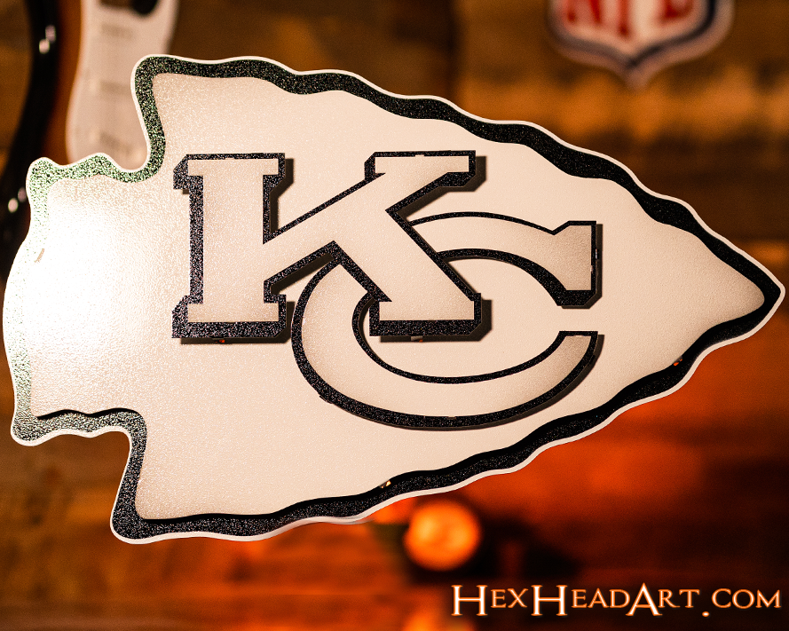 MONOCHROME - Kansas City Chiefs Lamar Hunt "Arrowhead" 3D Vintage Metal Wall Art