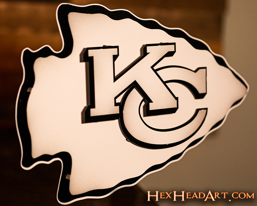 MONOCHROME - Kansas City Chiefs Lamar Hunt "Arrowhead" 3D Vintage Metal Wall Art