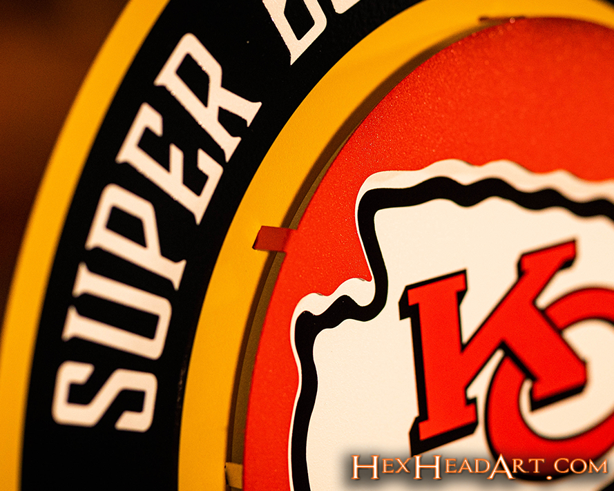 Kansas City Chiefs DYNASTY- SUPER BOWL Wins w/ Replaceable Icon Plate 3D Vintage Metal Wall Art