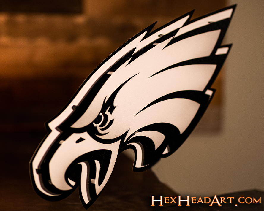 MONOCHROME - Philadelphia Eagles Mascot 3D Vintage Metal Wall Art