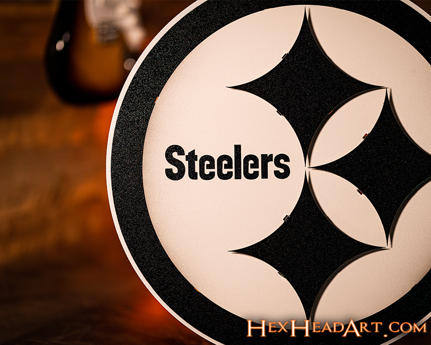 MONOCHROME - Pittsburgh Steelers "Steelmark"  3D Vintage Metal Wall Art