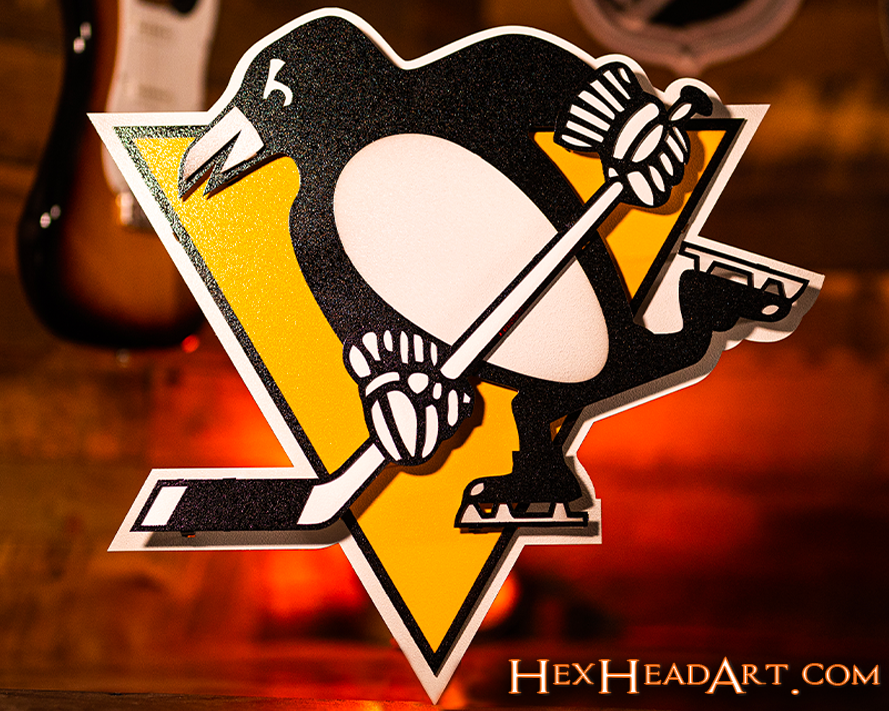 Pittsburgh Penguins NHL 3D Vintage Metal Wall Art