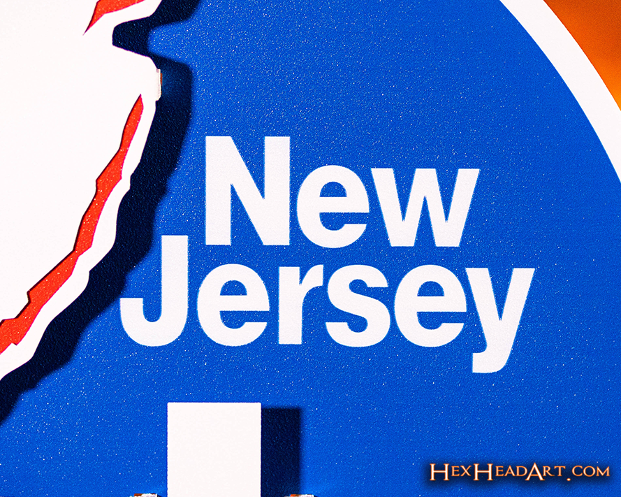 New Jersey Nets Retro 3D Vintage Metal Wall Art