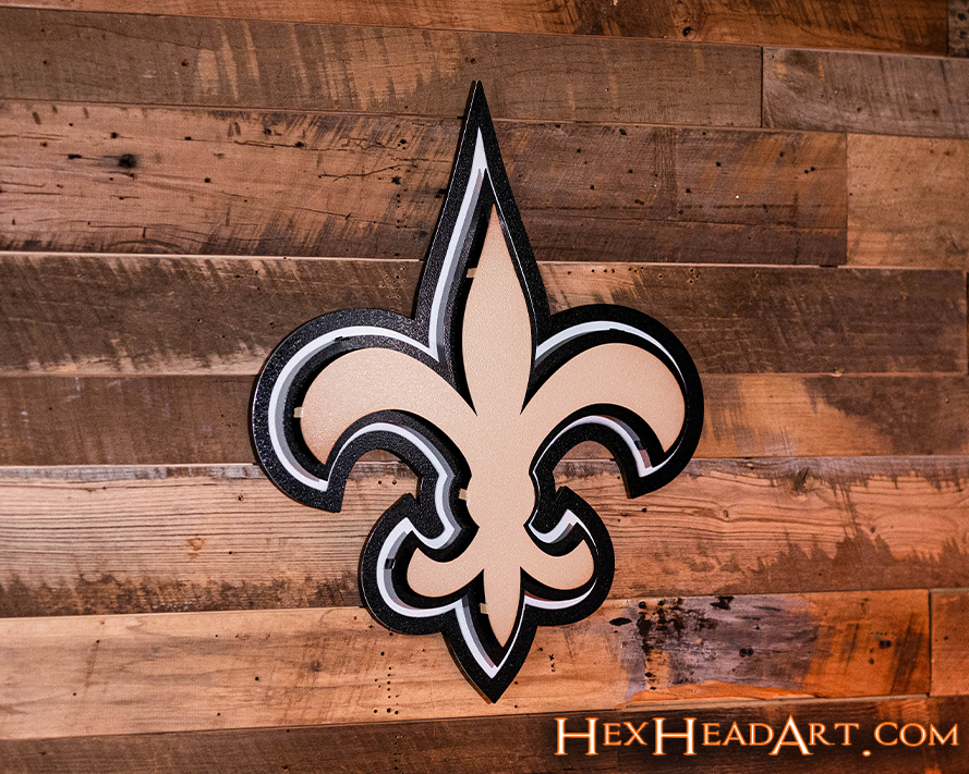 New Orleans Saints "Fleur De Lis" 3D Vintage Metal Wall Art